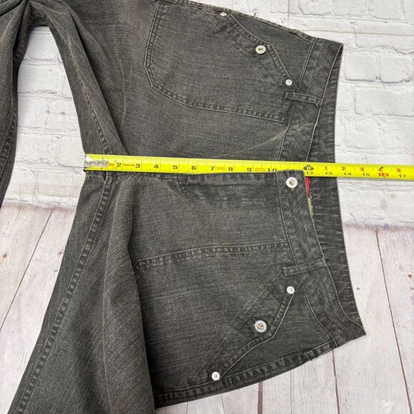 Sundance Women Utility Wide Leg Jeans Size 14 Gray Denim D046 -1 - Picture 5 of 16